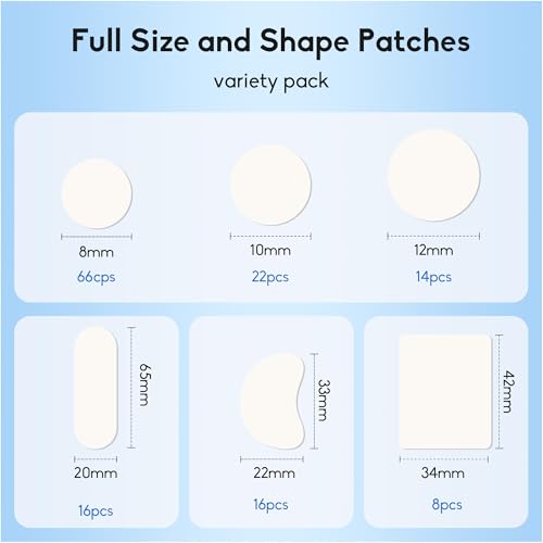 Daolyo 142 Large Acne Pimple Patches - 6 Sizes, 1 Pack of 142