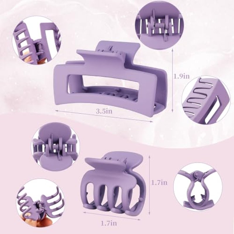 12 Pack Claw Clips for Women - Matte Finish Strong Hold