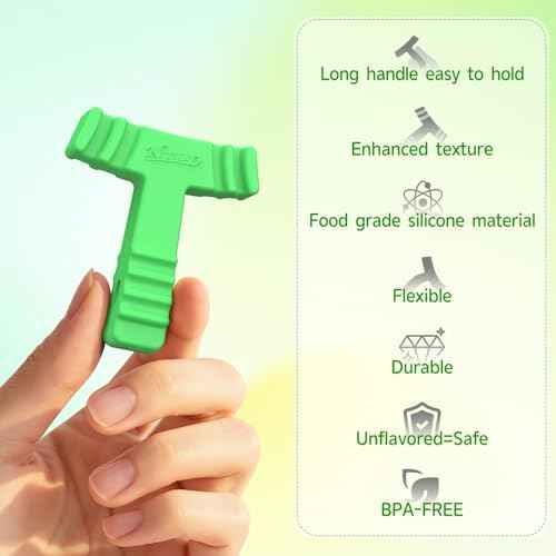 2 Pcs Chewies for Invisalign Aligners, Orthodontic Aligner Chewies Chompers Aligner Trays Seaters Durable Medical Grade Silicone Compatible with Invisible Braces (Green)