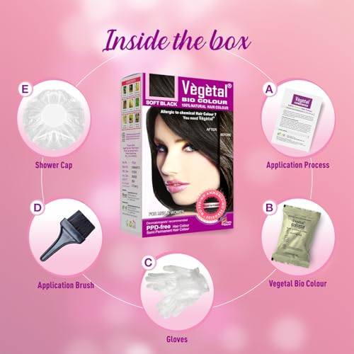 Vegetal Bio Hair Color - Soft Black 150g | Organic, Ammonia-Free Dye