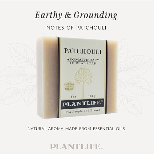 Plantlife Patchouli Bar Soap - Moisturizing and Soothing Soap for Your Skin - Hand Crafted Using Plant-Based Ingredients - Made in California 4oz Bar