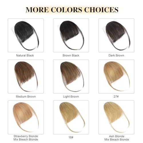 Clip-In Bangs Real Human Hair with Temples - Dark Brown