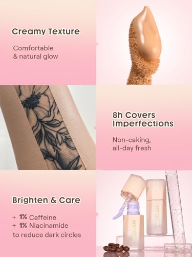 SHEGLAM Hideaway Full-Coverage Liquid Concealer – Hydrating Creamy Finish