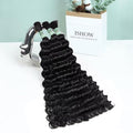 ISHOW Deep Wave Virgin Human Hair Bundles 24 Inch 150g - Boho 1B, 3 Pack