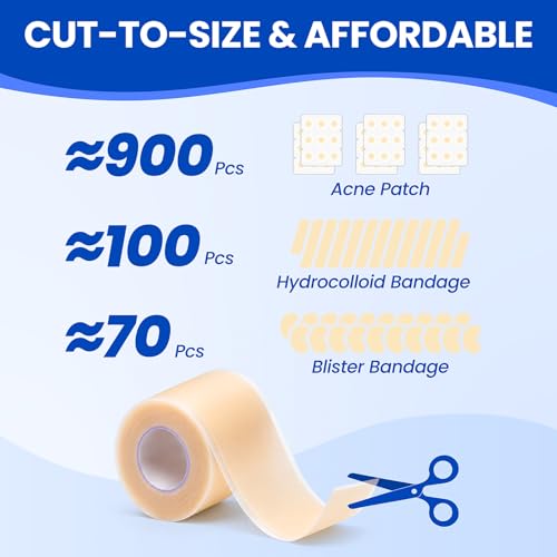 Hydrocolloid Roll Bandages - Medical Grade Skin Protection (2in x 5ft)