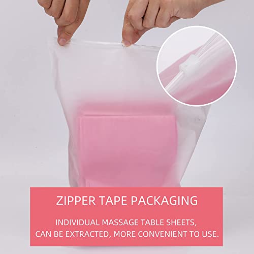 Uralili 100PCS Pink Disposable Breathable Massage Table Sheets 31x70 Inch