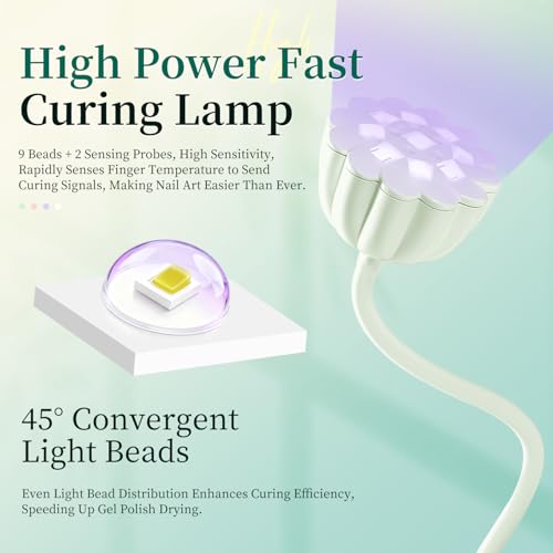 JODSONE Fast Curing UV Nail Lamp - Portable Gooseneck LED Dryer