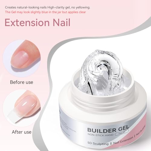 Born Pretty Solid Hard Builder Nail Gel 60g with Chrome Powder for 3D Sculpting & Extensions