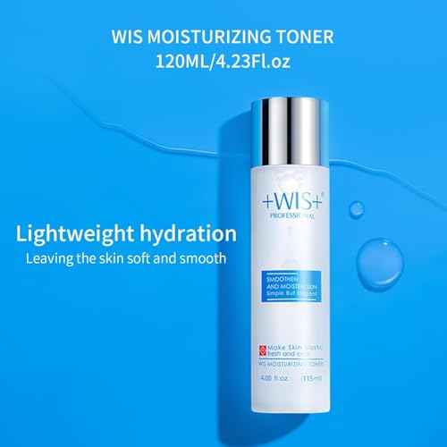 +WIS+ Moisturizing 4-Piece Skin Care Set - with Facial Cleanser, Toner, Lotion, Cream for for Cleansing, Hydration, Repair and Anti Aging