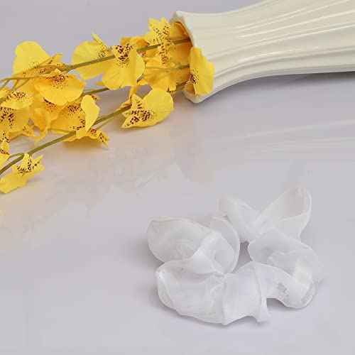 9 Pcs Light Up White Scrunchies, 3 Light Modes Halloween Led Hair Tie, Light Scrunchy for Girls, Glow Bands Ponyair Htail Holder Glow in the Dark Hair Accessories Neon Rave party supplies (White)