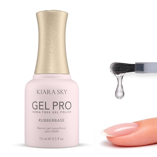 Kiara Sky Rubber Base Gel - HEMA-Free Nail Strengthening Base (0.5 oz)