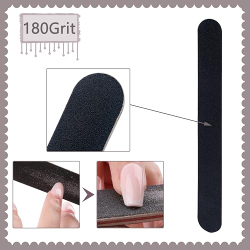 3 Pack Professional Nail Files 100/180 Grit Emery Boards for Acrylic & Natural Nails