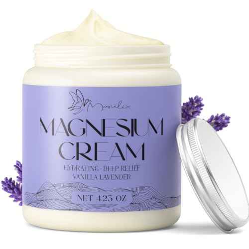 Magnesium Cream for Sleep - Topical Magnesium for Women, Muscle Relaxation, Calm, Moisturizing with Coconut Oil, Shea Butter & Hyaluronic Acid, 4.23 OZ, Safe for Kids (4.23 Ounce, Lavender)