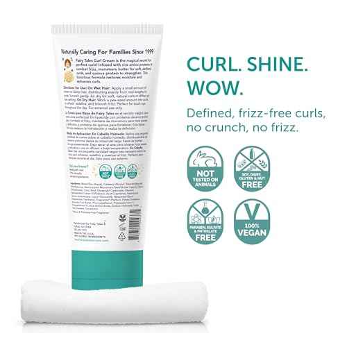 Fairy Tales Curly Q Kids Curl Cream ? Lightweight Curl Cr?me for Curly and Wavy Hair Kids - Paraben, Sulfate, Gluten and Nut Free - 6 oz