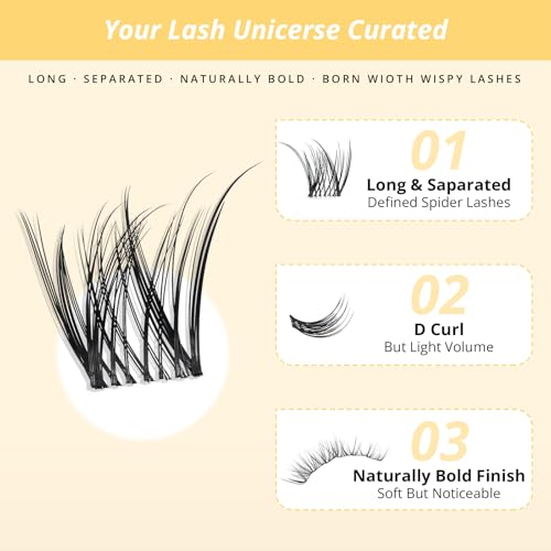 RITALASH Spider Lash Clusters Natural Wispy Eyelash Extensions 8-16mm DIY Fake Lashes