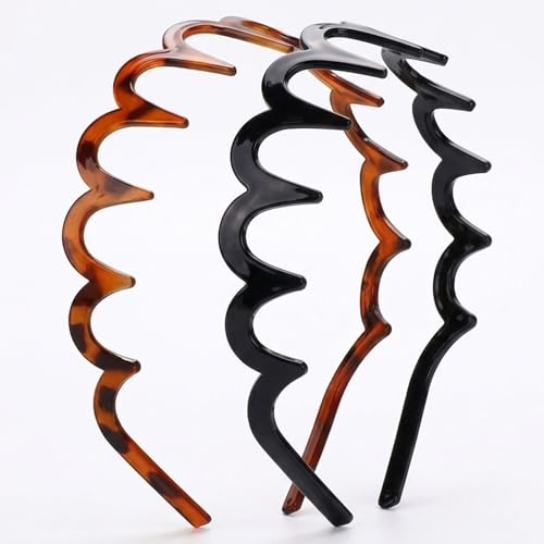 Zigzag U-Shape Hair Comb Headbands – Non-Slip, Recycled Plastic, 2 Pack
