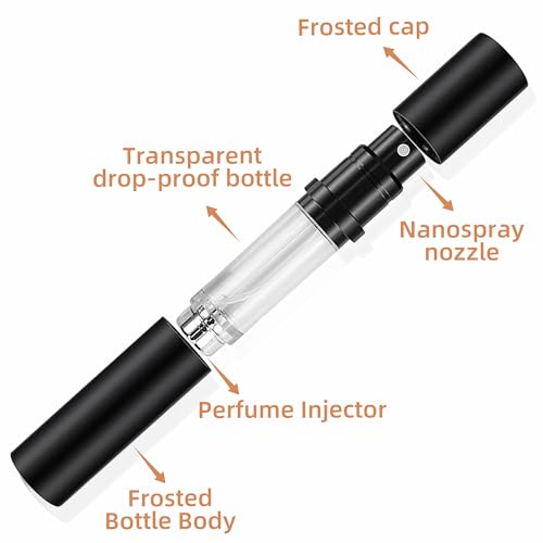 AA01BK Perfume Refillable Bottle 10ml Bottom Refill Portable Purse Atomizer, Cologne Travel Perfume Spray Bottle for Outgoing and Traveling(black)
