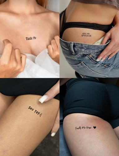 Semi Permanent Tattoo Sheets - Sexy Words for Women