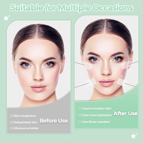 Invisible Face Lifting Tape, 60Pcs Face Lift Tape, Facelift Tape for Face Invisible with 8 Strings, Facial Lift Strips and Bands for Sagging Skin, Makeup Face Neck Tape for Eyes and Brows