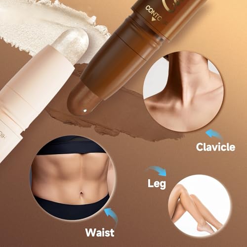 Contour & Highlighter Stick Set, Dual-Ended Waterproof Makeup