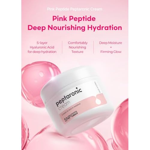 SNP Peptaronic Skincare Moisturizing Cream | Face Moisturizing, Calming, and Hydrating for All Skin Types | Korean Moisturizer Face Cream with Hyaluronic Acid | 1.9 Oz