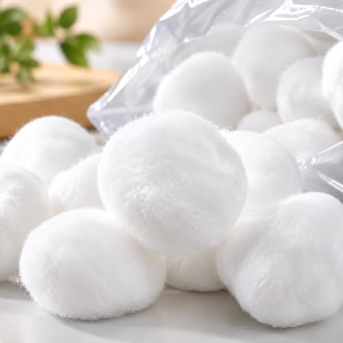Hedume 500 Count Organic Cotton Balls - Biodegradable, Fragrance-Free, Super Absorbent for Household & Craft Use