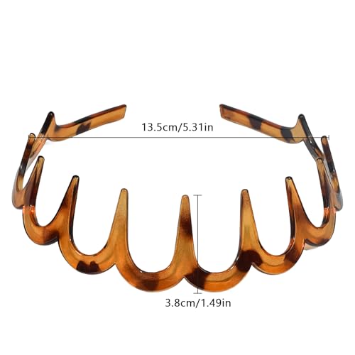 Zigzag Headbands for Women 2-Pack Non-Slip Hair Comb