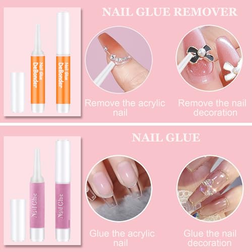 ELALRAU 20-Pack Press On Nail Prep Kit with Glue, Remover & Buffer