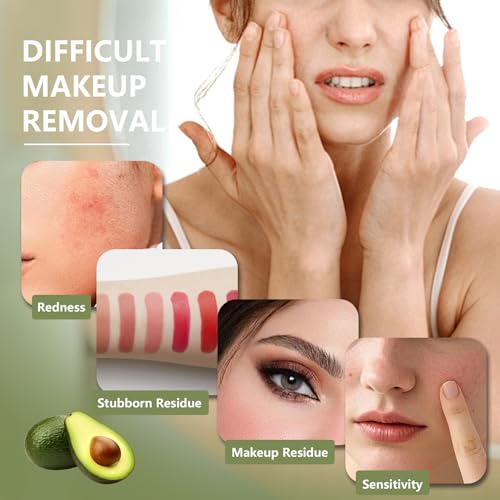 Makeup Remover, Cleansing Balm + Oil Cleanser with Avocado Extract, Gentle yet Effective Oil Cleanser for Face, Makeup Remover Balm Suitable for All Skin Types (100ml/3.52 fl oz)