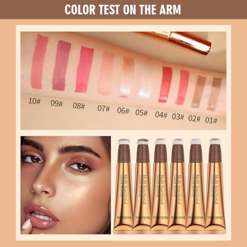 QIC Liquid Blush for Natural Matte Finish Multi-Use Blush Stick for Eyes Lips & Cheeks Nourishing & Long-Lasting (04 Coral)