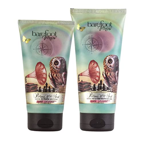 Barefoot Venus Moisturizing Shea Butter Shower Gel & Body Lotion Set (Pink Pepper)