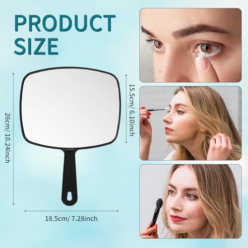 Chunful 2-Pack Large Handheld Mirror 10.24" with Handle & Hanging Hole