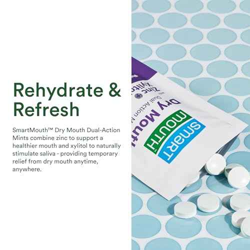 SmartMouth Dry Mouth Dual-Action Mints - Sugar-Free - 50 Count, 4 Pack, Mellow Mint