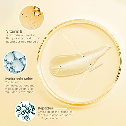 Hyaluronic Acid Serum for Face, Anti Aging Serum for Fine Lines & Wrinkles, Hydrating Glow, Face Moisturizer Plump & Repair Dry Skin, Unscented, 30 Capsules