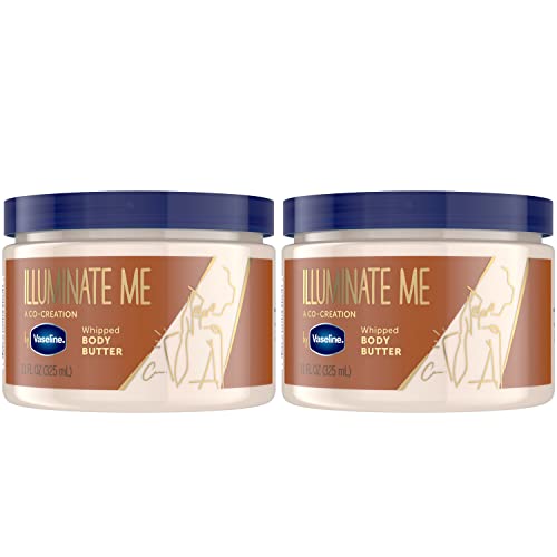 Vaseline Lotion - Illuminate Me Body Butter, Whipped Shea Butter Co-Created with Black Women for Luminous, Glowing Skin, Moisturizing Lotion for Extremely Dry Skin, Scented, 11 Oz Ea (Pack of 2)