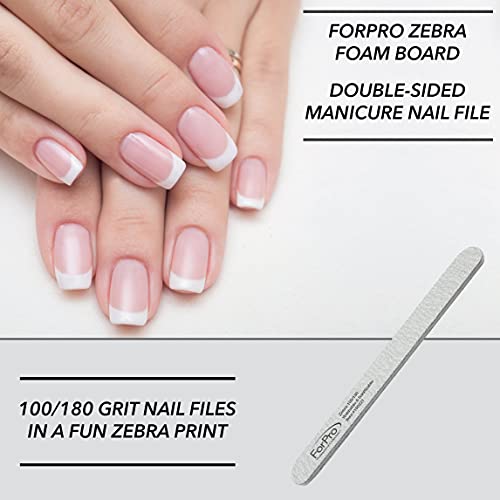 Double-Sided Manicure Nail Files, 100/180 Grit, 50-Count