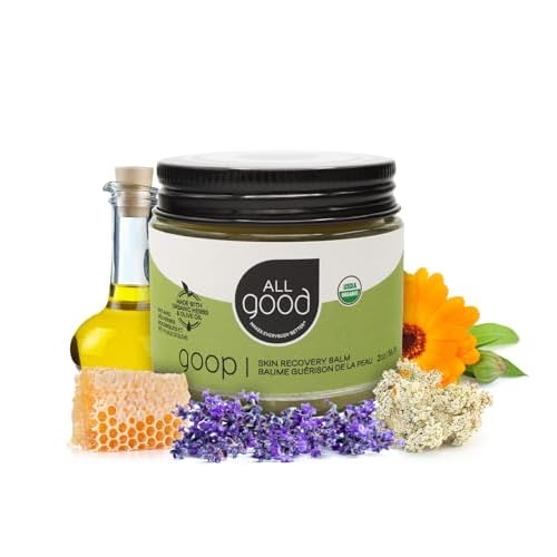 All Good Goop Organic Skin Care Recovery Balm - All Purpose Ointment w/Calendula, Lavender, Beeswax - Chafing Cream, Dry Skin Salve, Cracking Lip Moisturizer - Soothes, Hydrates & Calms - 2oz