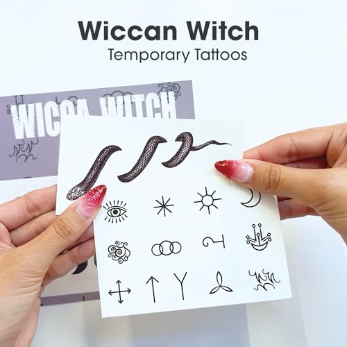 Wiccan Temporary Tattoos 11-Piece Pack - Halloween Cosplay