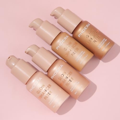 PHOERA Skin Glow Tint Foundation 03 Medium - Liquid Highlighter 2pc