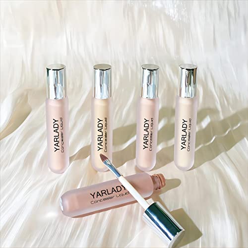 YARLADY Long Lasting Concealer 2pcs, Full Coverage & Natural Finish, Liquid Multi-Use Concealer,cover spots,dark eye circles,acne prin,Foundation Full Coverage Concealer, 10ml 24HR Matte Oil Control Concealer 2color/set(1#&6#)