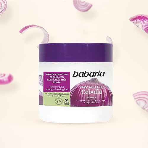 Babaria Onion Hair Mask - No Smell, No Tears - Purifying and Antioxidant Properties - Improves Hair Growth - Adds Gloss and Shine - Reduce Itchy Scalp, Dandruff, and Frizz - 13.5 oz Masque