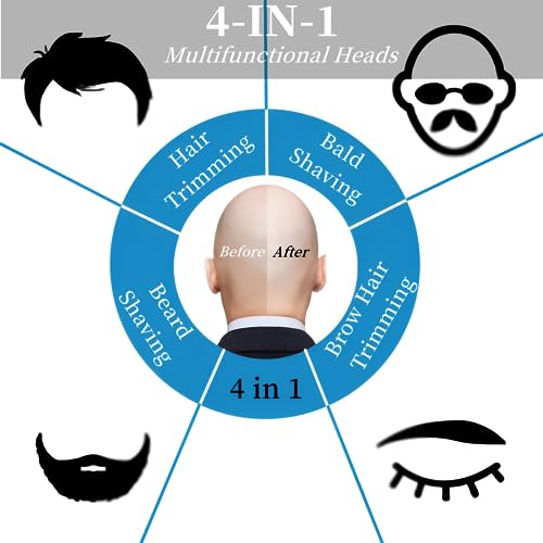 Shaver Head Replacement Blade for Skull Shaver Pitbull Gold Silver Platinum PRO Shaver Replacement Blade 4 Head,Replacement Heads Compatible with Pitbull Skull Shaver Replacement Blades,4 Packs