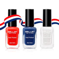 GELLEN 4th of July Nail Polish Set Blue Red White No Lamp Needed Summer
