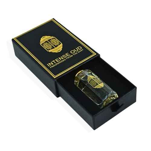 INTENSE OUD Woody Vanilla Long Lasting Arabian Perfume Oils for Women 12ML (0.40 OZ) Concentrated Perfume Oil with Sweet Vanilla, Soft Sandalwood & Rich Oud ? Fragrance Oil in Black Gift Box