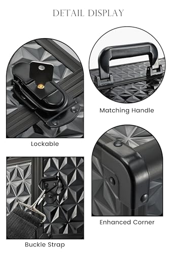 Joligrace Makeup Train Case with Aluminum Storage & Lock