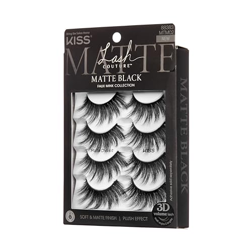 KISS Matte Cheviot False Eyelashes 18-20mm, 4 Pairs