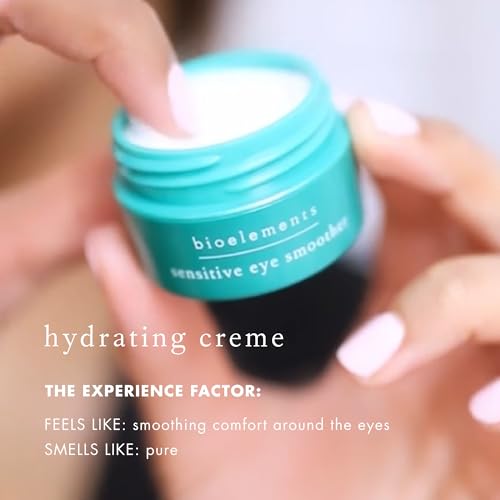 Bioelements Sensitive Eye Smoother - 0.5 oz - Night Anti-Aging Eye Cream to Improve Darkness & Puffiness - Light & Non Greasy - Vegan, Gluten Free - Never Tested on Animals