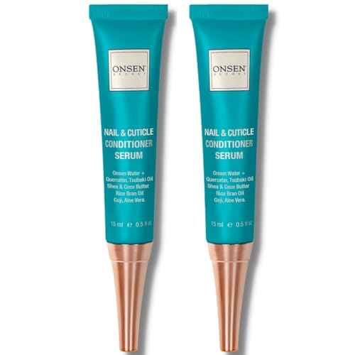 Onsen Nail & Cuticle Cream Treatment w/Japanese Tsubaki, Jojoba & Lavender Oil, Shea Butter ? Strengthens Nails, Softens Cuticles - Daily Repair Care (2 Count/15 ml)