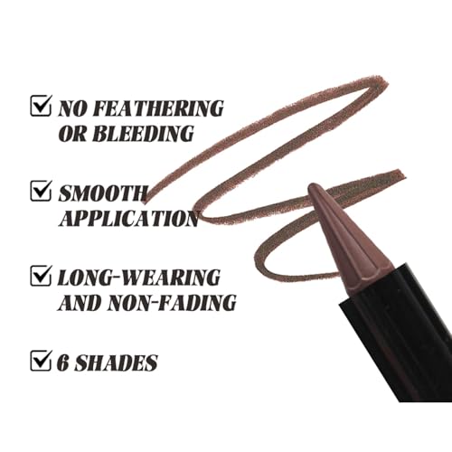 6-Piece Matte & Shimmery Eyeliner Stick Set - Waterproof
