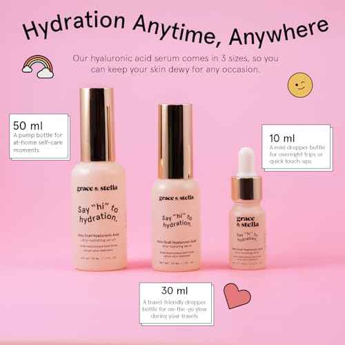 grace & stella Award Winning Hyaluronic Acid Face Serum (50ml/1.7 fl oz) Removes Fine Lines & Wrinkles, Hydrating Hyaluronic Acid Serum for Face, Acido Hialuronico for Women - Vegan Skincare (2-Pack)